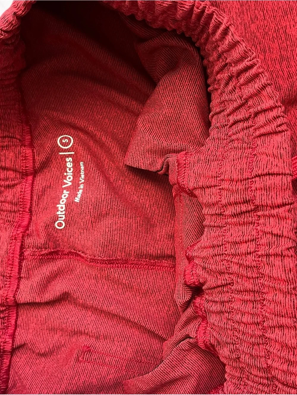 Outdoor Voices Men’s Heather Red Athletic Drawstring Shorts 7.5” Inseam Size S